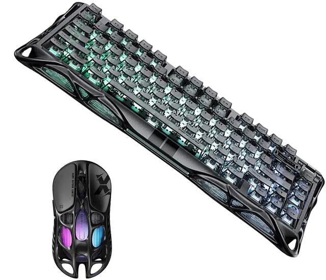 Main image of GravaStar Combo: Mercury X Pro Wireless Gaming Mouse (Galaxy Black) & Magnetic Switch Keyboard (V75 Stealth Black) - 32000 DPI PAW3950, 8K Dongle, 8000Hz Polling Rate,49g,5 Buttons,RGB, Aluminum Frame