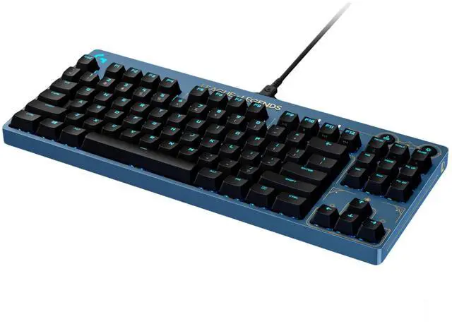 Alt view image 2 of 7 - Logitech G PRO LOL Hextech Edition Wired Mechanical Gaming Keyboard , GX BROWN, 87 Keys, Aluminum Faceplate, LIGHTSYNC RGB, League of Legends, 12 Programmable F-Key Macros - black blue