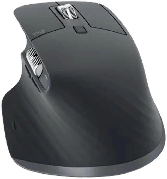 Alt view image 2 of 7 - Logitech MX Master 3S - Wireless Performance Mouse, with Ultra-fast Scrolling, Ergo, 8K DPI, Track on Glass, Quiet Clicks, USB-C, Bluetooth, Windows, Linux, Chrome -Graphite, black