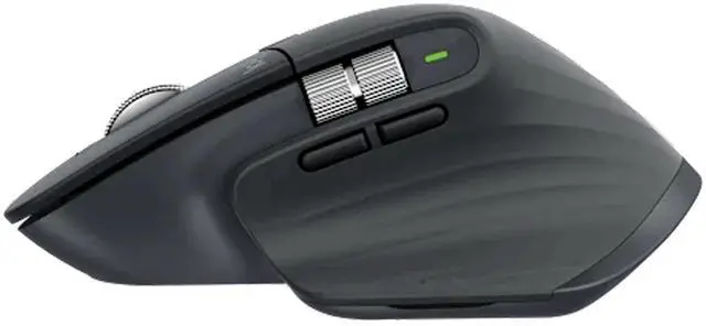 Alt view image 3 of 7 - Logitech MX Master 3S - Wireless Performance Mouse, with Ultra-fast Scrolling, Ergo, 8K DPI, Track on Glass, Quiet Clicks, USB-C, Bluetooth, Windows, Linux, Chrome -Graphite, black
