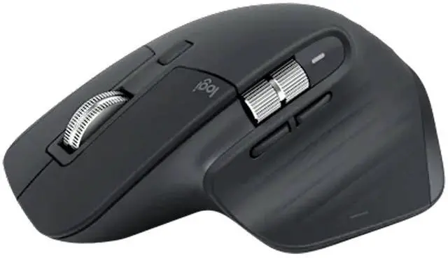 Alt view image 4 of 7 - Logitech MX Master 3S - Wireless Performance Mouse, with Ultra-fast Scrolling, Ergo, 8K DPI, Track on Glass, Quiet Clicks, USB-C, Bluetooth, Windows, Linux, Chrome -Graphite, black
