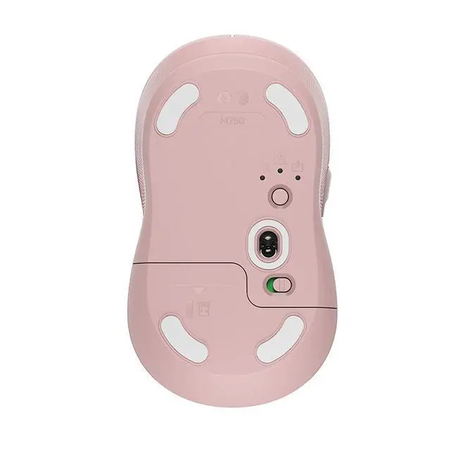 Alt view image 3 of 6 - Logitech Signature Plus M750 Mouse, Optical - Wireless 32.81 ft Bluetooth/Radio Frequency USB 2000 dpi - Scroll Wheel , Small/Medium Hand/Palm Size - 1 x A, pink
