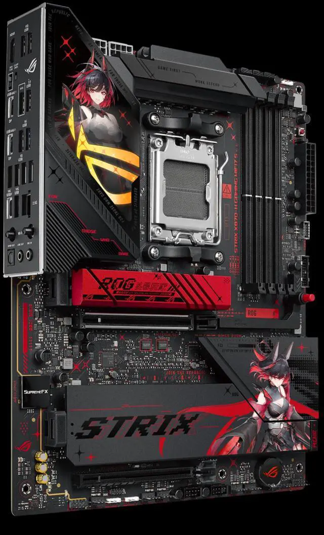Alt view image 4 of 7 - ASUS ROG STRIX X870-H GAMING WIFI7 S motherboard, RO HIME EDITION AMD AM5 X870 ATX ,16+2+1 80A power stages,DDR5,PCIe 5.0 x16, 4x M.2 , Wi-Fi 7,2.5Gb LAN,2xUSB4, USB Type-C, BIOS FlashBack