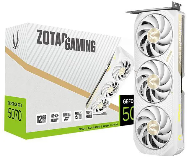 Alt view image 6 of 6 - ZOTAC SOLID WHITE GeForce RTX 5070 12GB 192-Bit GDDR7, PCI Express 5.0 DLSS 4.0 Graphics Card, RTX 5070 12GB SOLID OC WHITE