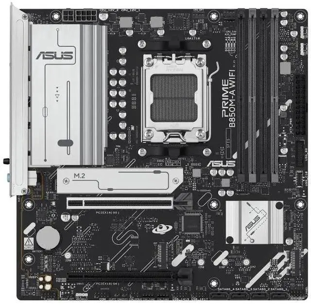 Alt view image 2 of 7 - ASUS PRIME B850M-A WIFI Motherboard & AMD Ryzen 9 9900X CPU Combo, AMD B850 (AM5 Socket) micro-ATX, PCIe 5.0 Ready,three M.2 slots,Wi-Fi 6E,Realtek 2.5Gb Ethernet,front USB 5Gbps Type-C support