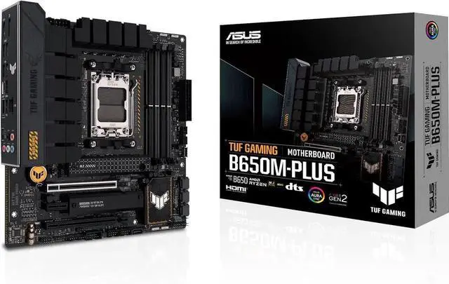 Alt view image 7 of 7 - ASUS TUF Gaming B650M-PLUS Motherboard & AMD Ryzen 9 9900X CPU Combo, AMD AM5 (Ryzen 7000, Micro-ATX, PCIe 5.0, DDR5 Memory, 14 Power Stages, USB 3.2 Gen 2x2 Type-C, 2.5G Ethernet, Aura Sync)