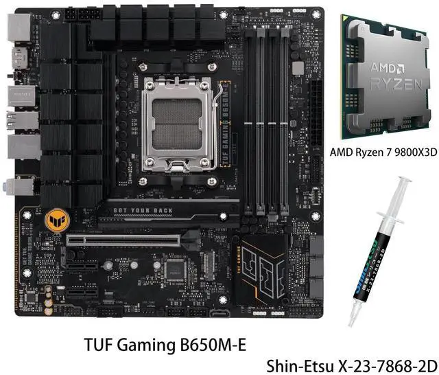 ASUS TUF Gaming B650M-E Motherboard & AMD Ryzen 7 9800X3D CPU