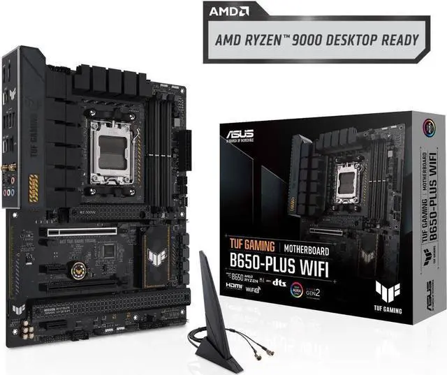 Alt view image 7 of 7 - ASUS TUF GAMING B650-PLUS WIFI Motherboard & AMD Ryzen 9 9950X3D CPU Combo, AMD B650 AM5 Ryzen Desktop 9000 8000 and 7000 ATX motherboard, 14 power stages, PCIe® 5.0 M.2, WiFi 6 and 2.5 Gb Ethernet