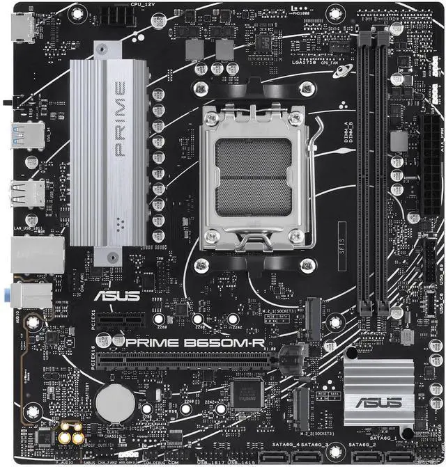 Alt view image 2 of 7 - ASUS PRIME B650M-R Motherboard & AMD Ryzen 9 9900X CPU Combo, AMD B650 Micro-ATX ,AM5,PCIe 4.0 ,Realtek 2.5Gb Ethernet, SATA 6 Gbps, USB 5Gbps Type-C®, Two-Way AI Noise Cancelation, Aura Sync