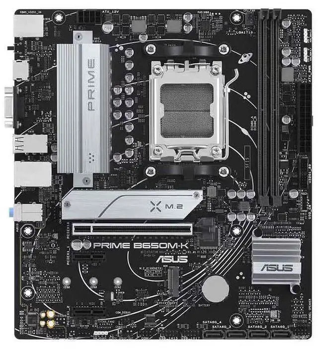 Alt view image 2 of 7 - Asus PRIME B650M-K Motherboard & AMD Ryzen 7 9800X3D CPU Combo, Micro-ATX motherboard with DDR5 PCIe 5.0 M.2 2.5Gb