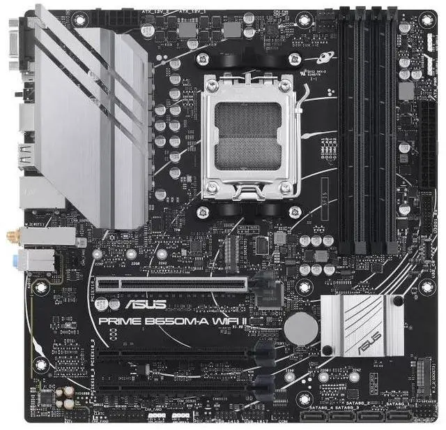 Alt view image 2 of 7 - ASUS PRIME B650M-A WIFI II-CSM Motherboard & AMD Ryzen 9 9900X CPU Combo, AMD B650 Mini-ITX Motherboard, DDR5, PCIe 5.0 M.2, Wi-Fi 6, DisplayPort, VGA, HDMI®, SATA 6 Gbps