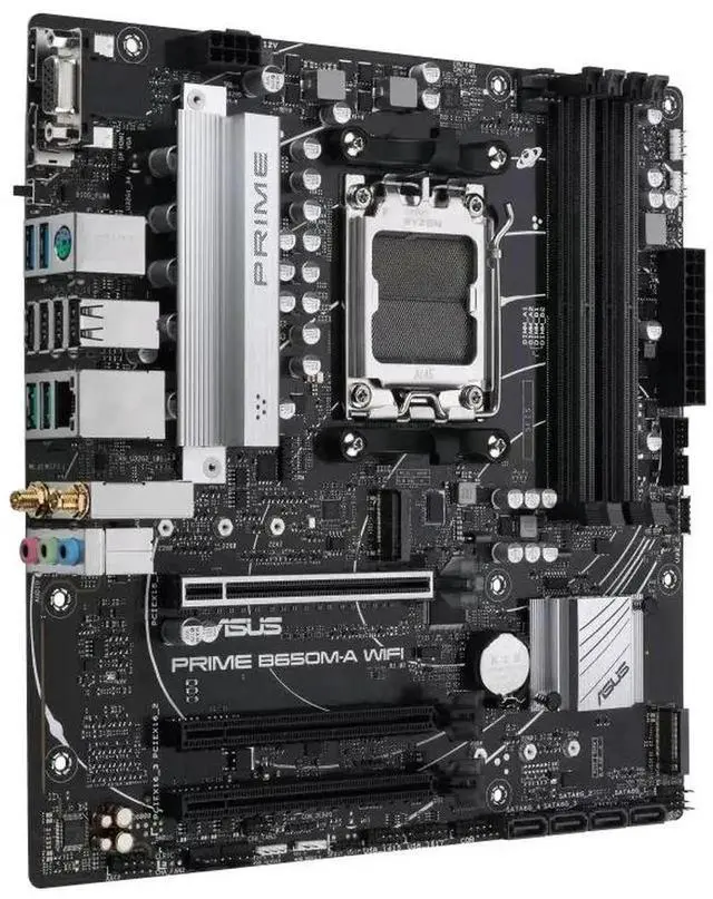 Alt view image 5 of 7 - PRIME B650M-A WIFI Motherboard & AMD Ryzen 7 9700X CPU Combo, AMD B650 Micro-ATX motherboard, DDR5,PCIe 5.0 M.2, Realtek 2.5G NIC,Wi-Fi 6,SATA 6 Gbps,USB 3.2 Gen 2 ports,Front USB 3.2 Gen 1 Type-C®