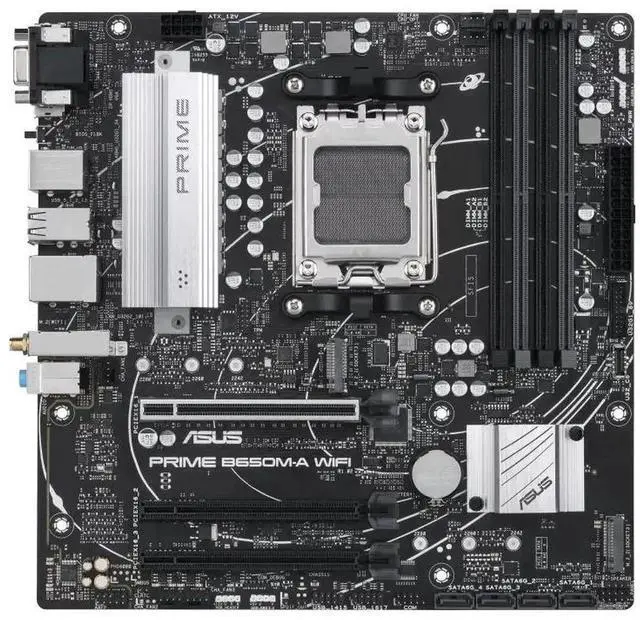 Alt view image 2 of 7 - PRIME B650M-A WIFI Motherboard & AMD Ryzen 9 9900X CPU Combo, AMD B650 Micro-ATX motherboard, DDR5,PCIe 5.0 M.2, Realtek 2.5G NIC,Wi-Fi 6,SATA 6 Gbps,USB 3.2 Gen 2 ports,Front USB 3.2 Gen 1 Type-C®