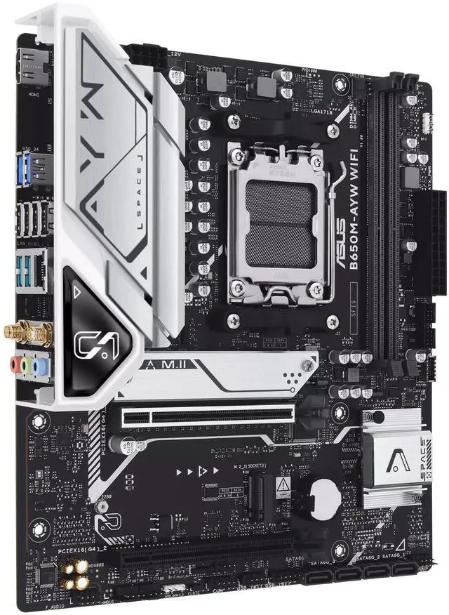 Alt view image 5 of 7 - B650M-AYW WIFI Motherboard & AMD Ryzen 9 9950X CPU Combo, AMD B650 Micro-ATX motherboard supports DDR5,AM5,PCIe 5.0 M.2 support,HDMI,Realtek 2.5Gb Ethernet,Wi-Fi 6,rear USB 10Gbps ports,SATA 6 Gbps