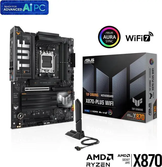 Alt view image 7 of 7 - ASUS GPU& Motherboard &Thermal paste & CPU Combo, TUF-RTX5080-O16G-GAMING Graphics Card, TUF GAMING X870-PLUS WIFI Motherboard, AMD Ryzen 9 9900X CPU, for gaming or AI pc