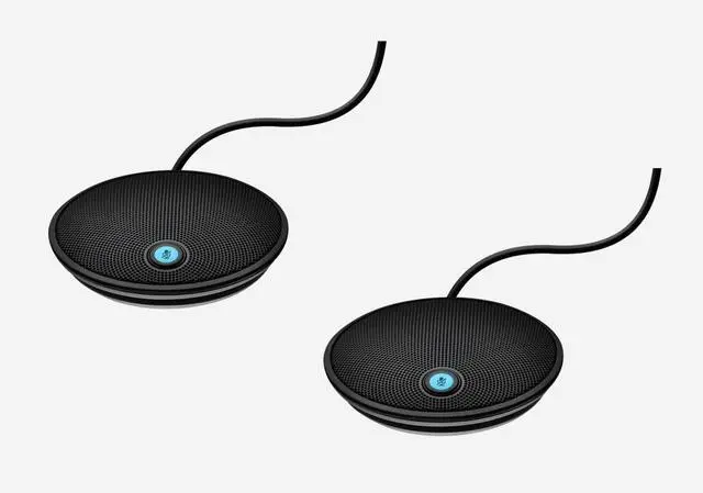 Alt view image 2 of 7 - Logitech two extension microphones, for CC3500e Webcam, Omnidirectional Microphone for Video Conferences with Large Groups, A large meeting for 20 people
