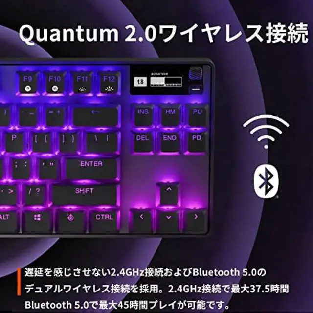 Alt view image 4 of 7 - SteelSeries Apex Pro TKL Black Tenkeyless Wireless Mechanical Gaming Keyboard, OmniPoint 2.0 Adjustable Switches, 2.4GHz+Bluetooth, 0.1-4.0mm Actuation, Hot-Swappable, Per-Key RGB, OLED Display, Al