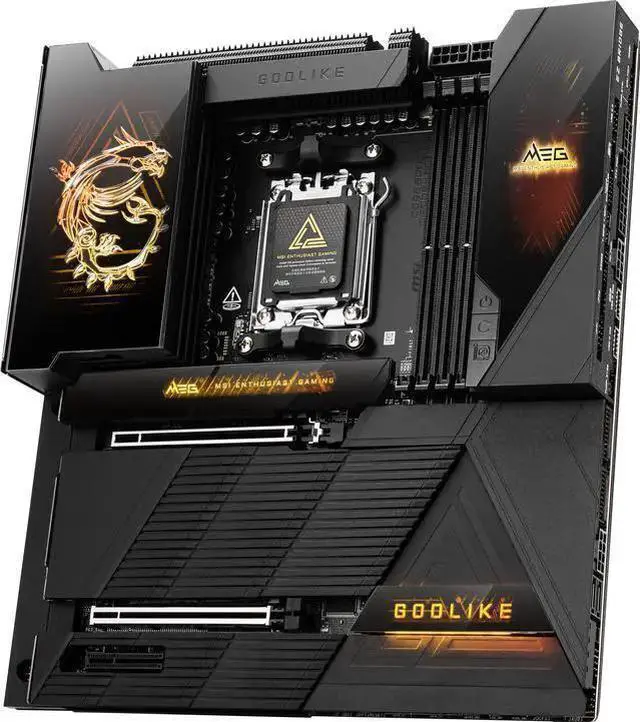 Alt view image 7 of 7 - MSI MEG X870E GODLIKE Motherboard & AMD Ryzen 7 9700X CPU Combo, MEG X870E GODLIKE AM5 AMD X870E Extended ATX Motherboard