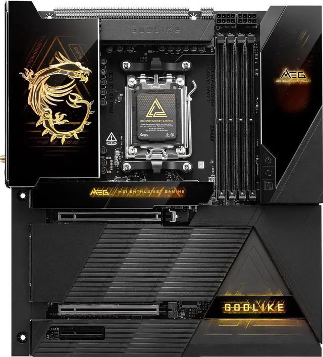 Alt view image 2 of 7 - MSI MEG X870E GODLIKE Motherboard & AMD Ryzen 7 9700X CPU Combo, MEG X870E GODLIKE AM5 AMD X870E Extended ATX Motherboard