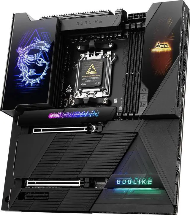Alt view image 5 of 7 - MSI MEG X870E GODLIKE Motherboard & AMD Ryzen 7 9700X CPU Combo, MEG X870E GODLIKE AM5 AMD X870E Extended ATX Motherboard