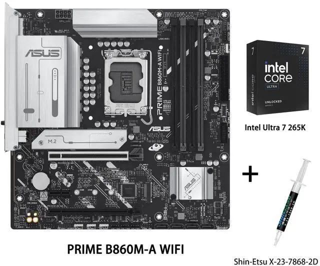 ASUS PRIME B860M-A WIFI-CSM Motherboard & Intel Ultra 7 265K CPU