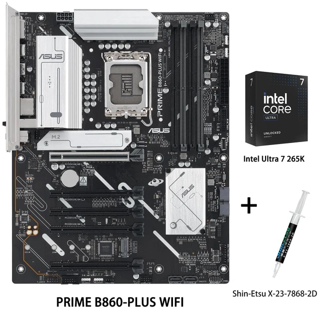ASUS PRIME B860-PLUS WIFI Motherboard & Intel Ultra 7 265K CPU