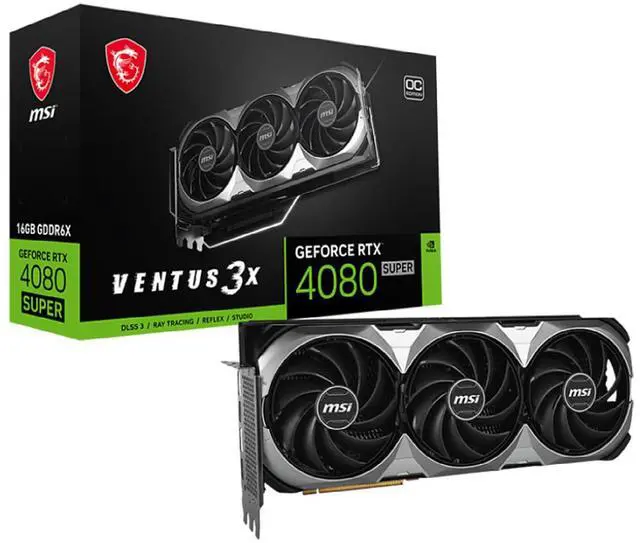Main image of MSI Ventus GeForce RTX 4080 SUPER 16GB GDDR6X PCI Express 4.0 Graphics Card, RTX 4080 SUPER 16G VENTUS 3X OC Video card