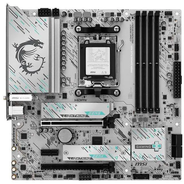 Alt view image 4 of 5 - MSI B850M GAMING PLUS WIFI7 Motherboard, with 5G Ethernet Port; Supports CPUs: 9800X3D, 9850X3D, 9700X, 9600X (AMD B850/AM5 Socket)