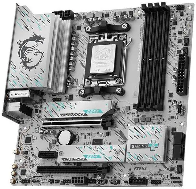 Alt view image 2 of 5 - MSI B850M GAMING PLUS WIFI7 Motherboard, with 5G Ethernet Port; Supports CPUs: 9800X3D, 9850X3D, 9700X, 9600X (AMD B850/AM5 Socket)