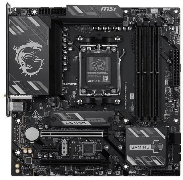 Main image of MSI B850M GAMING PRO WIFI6 Motherboard, Supports CPUs: 9800X3D, 9850X3D, 9700X, 9600X (AMD B850/AM5 Socket)