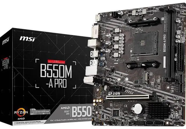 Alt view image 3 of 5 - MSI B550M-A PRO computer motherboard, supports CPUs 5600/5600X3D/5700X3D/5500X3D