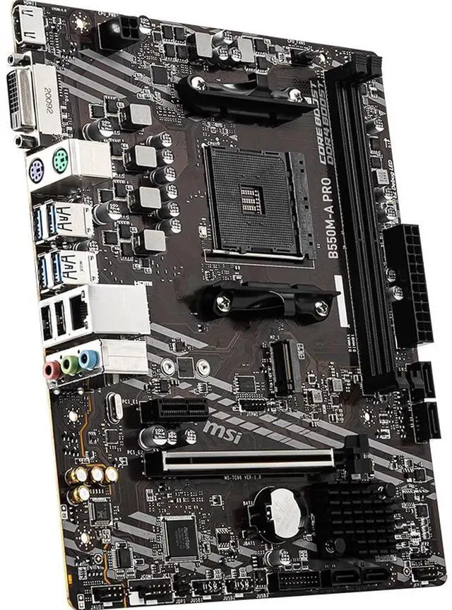 Alt view image 4 of 5 - MSI B550M-A PRO computer motherboard, supports CPUs 5600/5600X3D/5700X3D/5500X3D