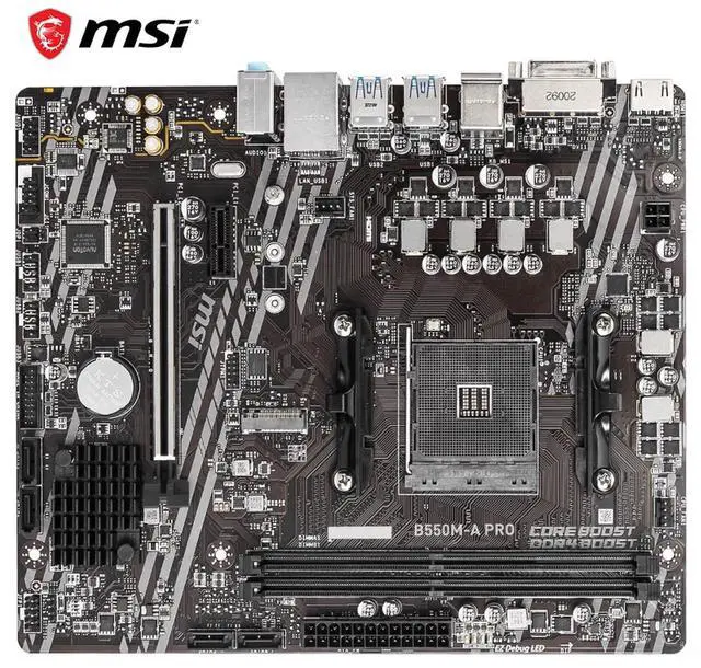 Alt view image 5 of 5 - MSI B550M-A PRO computer motherboard, supports CPUs 5600/5600X3D/5700X3D/5500X3D