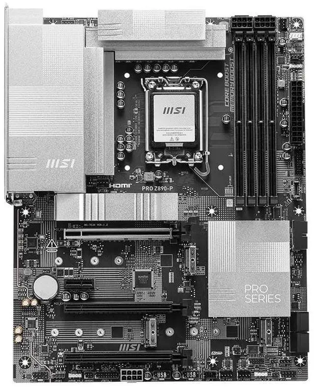Alt view image 5 of 5 - MSI PRO Z890-P computer motherboard, 5G network port, Thunderbolt 4 support, CPU 285K/265K/265KF (Intel Z890/LGA 1851)
