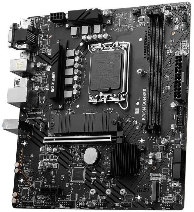 Alt view image 5 of 5 - MSI B760M BOMBER DDR5 computer motherboard, supporting CPUs 13490F/14600KF/14490F (Intel B760/LGA 1700)