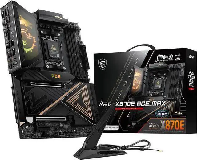 Alt view image 2 of 7 - MSI MEG X870E ACE MAX Motherboard & AMD Ryzen 5 9600X CPU Combo,ATX - Supports AMD Ryzen 9000 / 8000 / 7000 Processors, AM5 - 64MB BIOS ROM, 110A SPS VRM, DDR5 Memory (up to 9000+ MT/s OC)