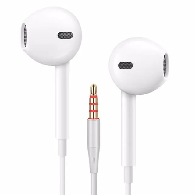 Alt view image 3 of 3 - AULA 3.5mm Wired Earbuds with Microphone, In-Ear Headphones Stereo Sound Earphones, Universal 3.5mm Jack for Phone, Laptop, PC, MP3 Player, WHITE