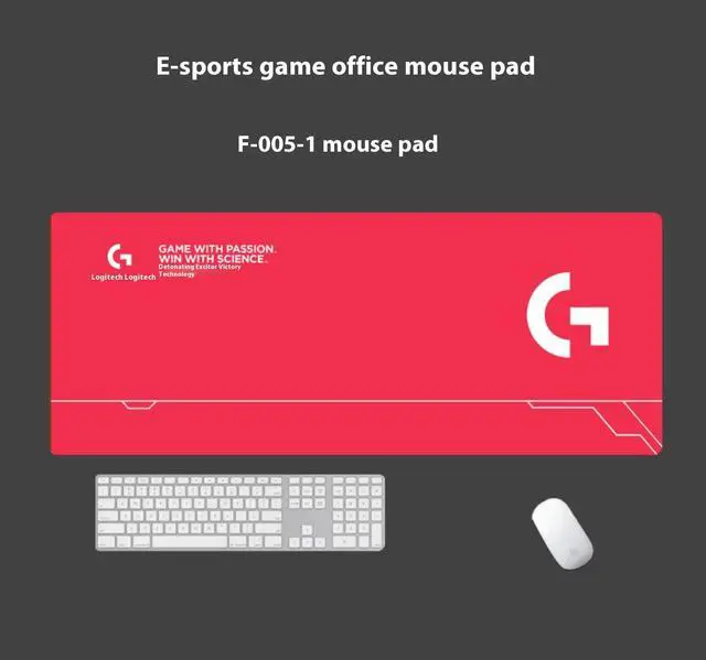 Alt view image 7 of 7 - Logitech DESK MAT Large Fine Surface gaming Mouse Pad, 31.5*12*0.2 in, Long Thickened, Non-Slip Rubber Backing, Low Friction, 80cm*30cm*0.3cm, F005-1-red