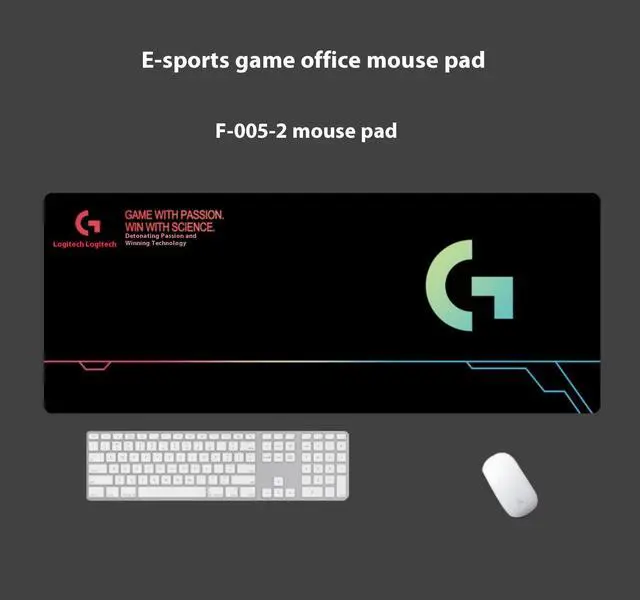 Alt view image 7 of 7 - Logitech DESK MAT Large Fine Surface gaming Mouse Pad, 31.5*12*0.2in, Long Thickened, Non-Slip Rubber Backing, Low Friction, 80cm*30cm*0.3cm, F005-2-black green
