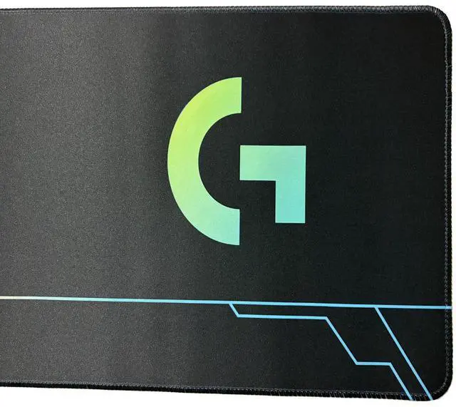 Alt view image 6 of 7 - Logitech DESK MAT Large Fine Surface gaming Mouse Pad, 31.5*12*0.2in, Long Thickened, Non-Slip Rubber Backing, Low Friction, 80cm*30cm*0.3cm, F005-2-black green