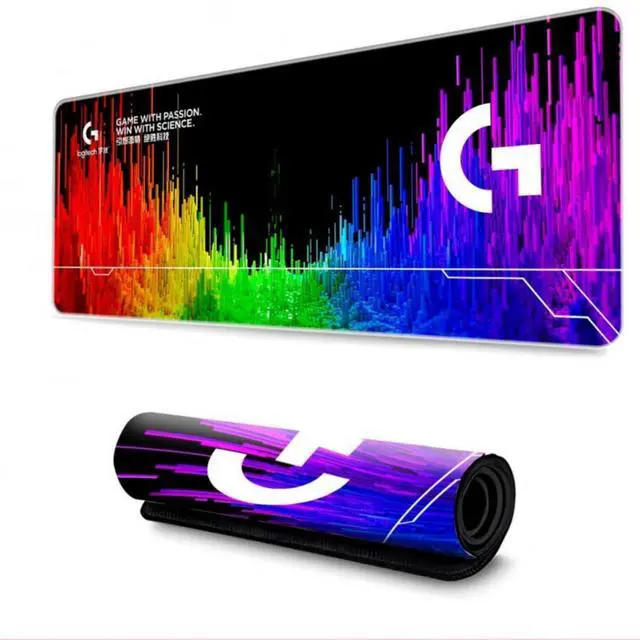 Alt view image 2 of 7 - Logitech DESK MAT Large Fine Surface gaming Mouse Pad, 31.5*12*0.2in, Long Thickened, Non-Slip Rubber Backing, Low Friction, 80cm*30cm*0.3cm, F005-5 black purle