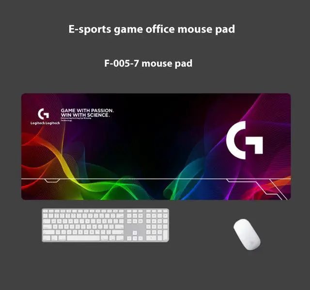 Alt view image 3 of 7 - Logitech DESK MAT Large Fine Surface gaming Mouse Pad, 31.5*12*0.2in, Long Thickened, Non-Slip Rubber Backing, Low Friction, 80cm*30cm*0.3cm, F005-7 black purle green