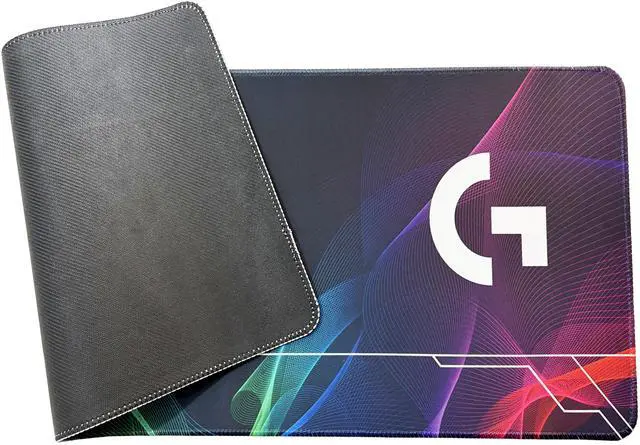 Alt view image 5 of 7 - Logitech DESK MAT Large Fine Surface gaming Mouse Pad, 31.5*12*0.2in, Long Thickened, Non-Slip Rubber Backing, Low Friction, 80cm*30cm*0.3cm, F005-7 black purle green