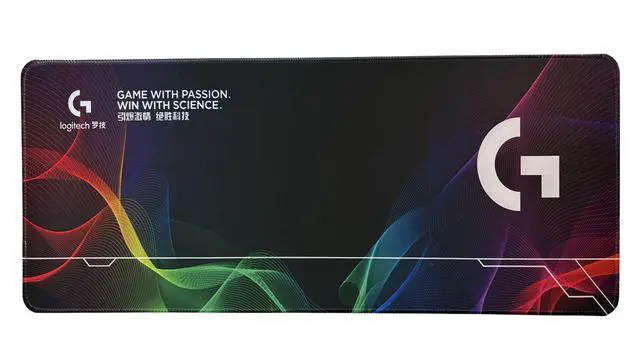 Alt view image 6 of 7 - Logitech DESK MAT Large Fine Surface gaming Mouse Pad, 31.5*12*0.2in, Long Thickened, Non-Slip Rubber Backing, Low Friction, 80cm*30cm*0.3cm, F005-7 black purle green