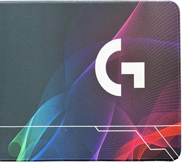 Alt view image 4 of 7 - Logitech DESK MAT Large Fine Surface gaming Mouse Pad, 31.5*12*0.2in, Long Thickened, Non-Slip Rubber Backing, Low Friction, 80cm*30cm*0.3cm, F005-7 black purle green