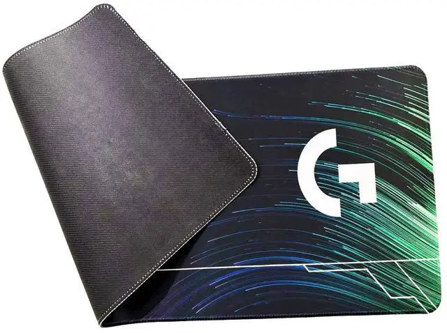 Alt view image 4 of 7 - Logitech DESK MAT Large Fine Surface gaming Mouse Pad, 31.5*12*0.2in, Long Thickened, Non-Slip Rubber Backing, Low Friction, 80cm*30cm*0.3cm, F005-8 black green yellow
