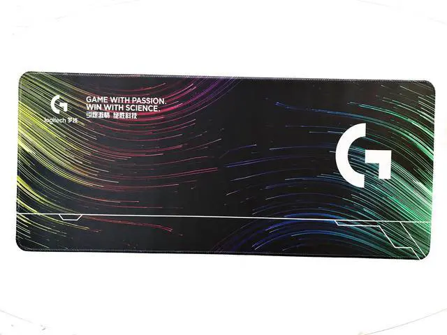 Alt view image 3 of 7 - Logitech DESK MAT Large Fine Surface gaming Mouse Pad, 31.5*12*0.2in, Long Thickened, Non-Slip Rubber Backing, Low Friction, 80cm*30cm*0.3cm, F005-8 black green yellow