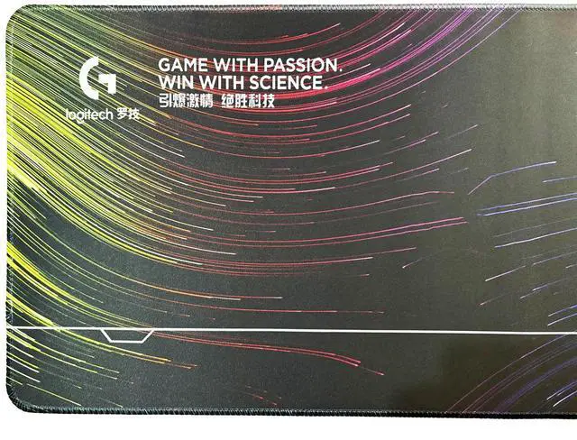 Alt view image 6 of 7 - Logitech DESK MAT Large Fine Surface gaming Mouse Pad, 31.5*12*0.2in, Long Thickened, Non-Slip Rubber Backing, Low Friction, 80cm*30cm*0.3cm, F005-8 black green yellow