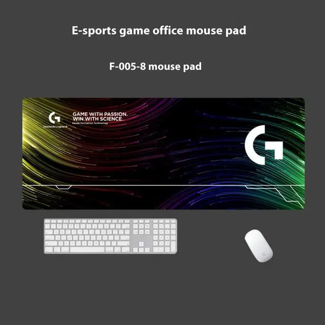 Alt view image 2 of 7 - Logitech DESK MAT Large Fine Surface gaming Mouse Pad, 31.5*12*0.2in, Long Thickened, Non-Slip Rubber Backing, Low Friction, 80cm*30cm*0.3cm, F005-8 black green yellow