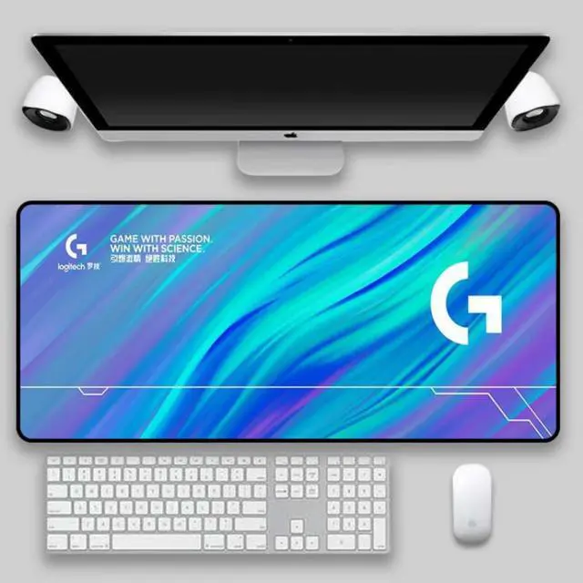 Alt view image 2 of 7 - Logitech DESK MAT Large Fine Surface gaming Mouse Pad, 31.5*12*0.2in, Long Thickened, Non-Slip Rubber Backing, Low Friction, 80cm*30cm*0.3cm, F005-11 Blue green purple